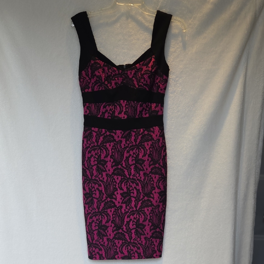 Lace Pink/Black Dress by Cache